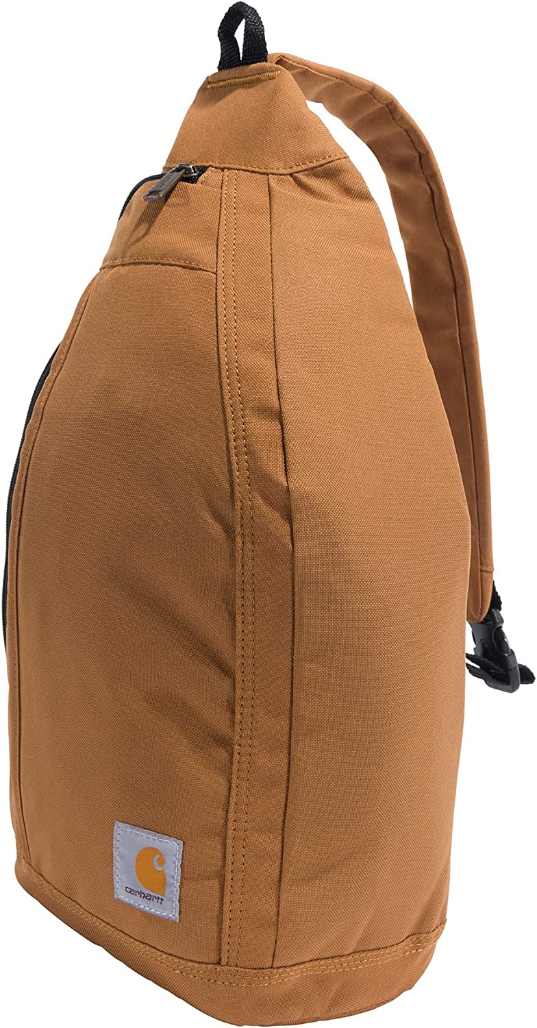 Carhartt Mono Sling Backpack， Unisex Crossbody Bag for Travel and Hiking， Carhartt Brown - Image 3